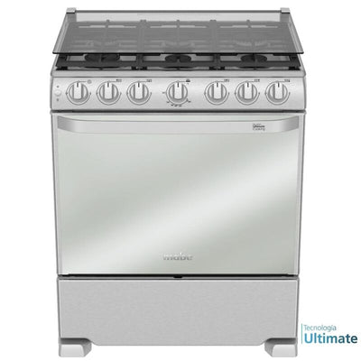 Estufa a gas 30" 6 quemadores encendido electrónico cubierta inox MABE