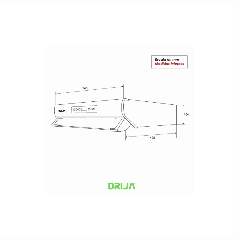 Campana Empotrable Extractora Con Flujo De Aire De 230 m3/hr Marca Drija DRIJA