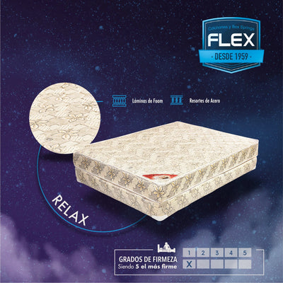 Colchón 3/4 (TWIN) Relax Marca FLEX (No Incluye Box) FLEX