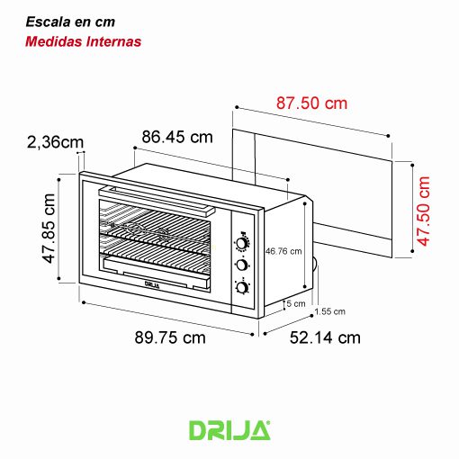 Drija América 90 Gas Grill Horno Multifuncional Empotrable a Gas DRIJA