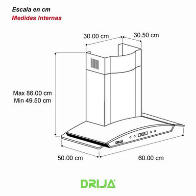 EXTRACTOR DE GRASA 60CM ACERO DRIJA DRIJA