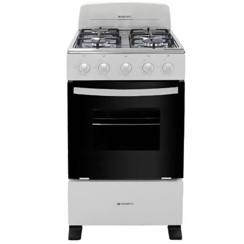 Estufa 20″ Nisato 4 Quemadores con Respaldar – Parrillas de Hierro Fundido NISATO