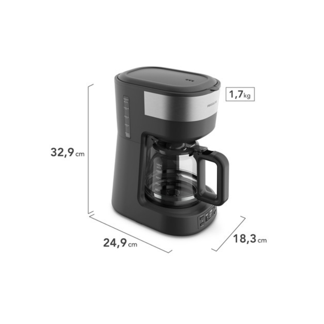 Cafetera Frigidaire 30 tazas (1.2lt) jarra de cristal, digital con filtro permanente removible 800W FRIGIDAIRE