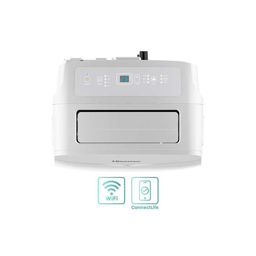 Aire Acondicionado Portátil Hisense de 12,000 BTU | Color Blanco | Enfriamiento Rápido y Silencioso HI SENSE