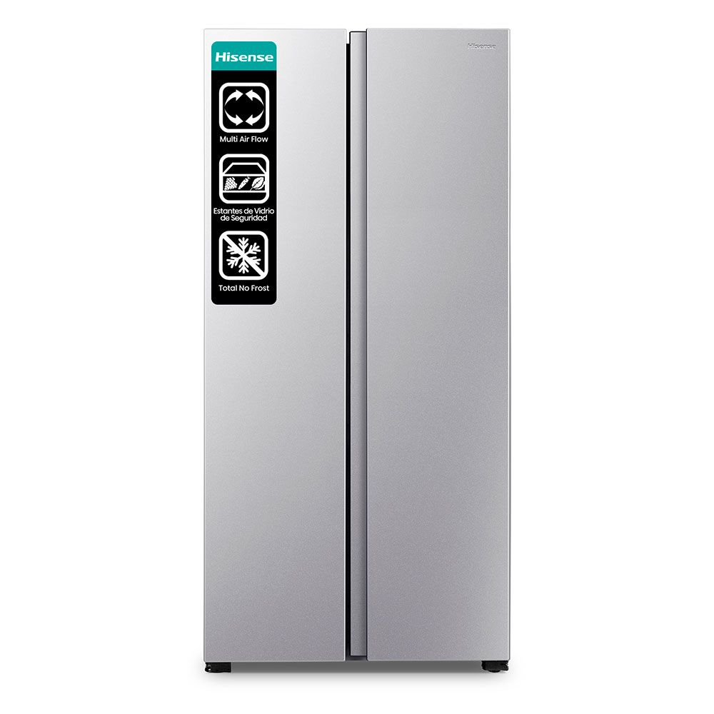 Refrigeradora Side by Side HISENSE de 15.64 PC color Plata HI SENSE