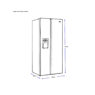 Refrigeradora Hisense Side by Side de 19.5 Pies Cúbicos | Tecnología Inverter | Multi Air Flow | Dispensador de Agua y Hielo HI SENSE