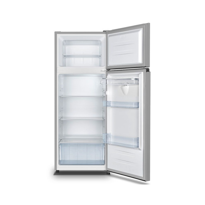 Refrigeradora Hisense Top Mount de 7.3 p³ | Dispensador de Agua | Ice Maker | Puerta Reversible | Luz LED | Color Gris HI SENSE