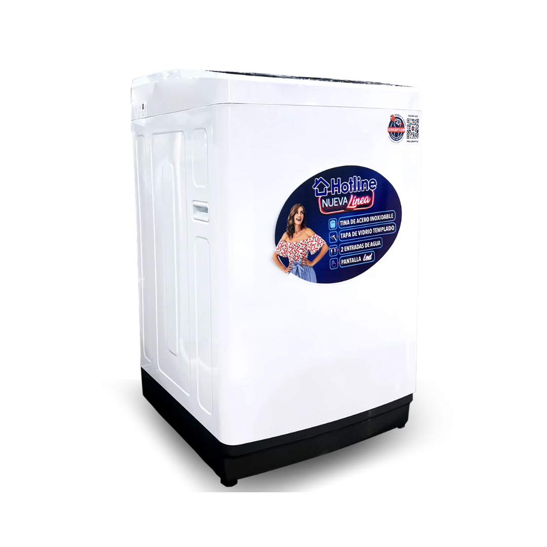 Lavadora Automática de 11KG Marca HOTLINE Color Blanco – Eficiencia y Tecnología para tu Hogar