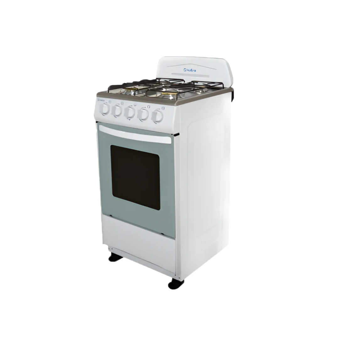 Estufa de Gas 20" HOTLINE Acero Inoxidable 4 Quemadores Blanca HOTLINE