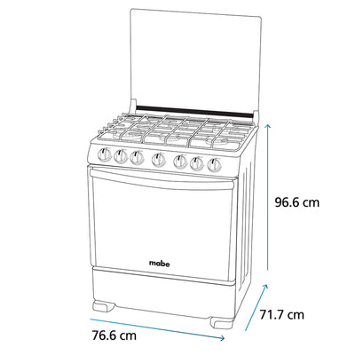 Estufa Mabe de Piso a Gas 76 cm (30 pulgadas) Inoxidable MABE