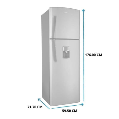 Refrigerador top mount 10p3 dispensa agua ahorro energético color grafito MABE