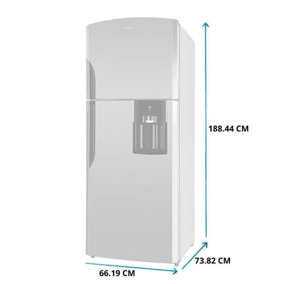 Refrigerador top mount 18p3 dispensa agua ahorro energético color inox MABE