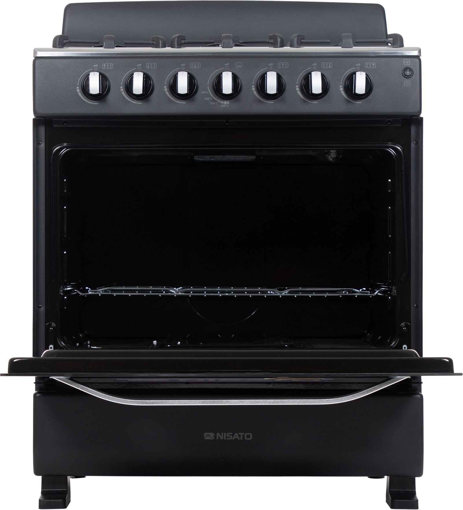 ESTUFA 30" 6/Q NEGROS, E/ELECTRICO, LUZ Y ROSTICERO