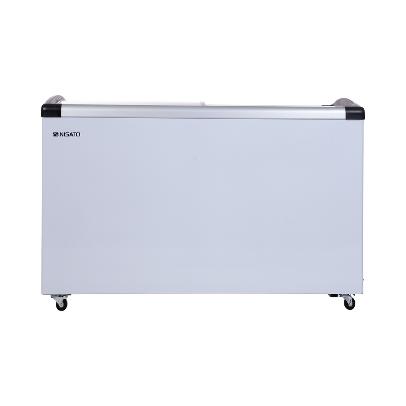 Congelador de Helados NISATO de 9.5 PC, 270L, 2 Puertas de Vidrio, Color Gris – Almacenamiento Confiable y Estilo Moderno
