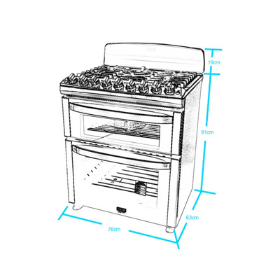 Estufa de 30" con Doble Horno, Air Fryer, Termostato de Estilo Americano RCA RCA