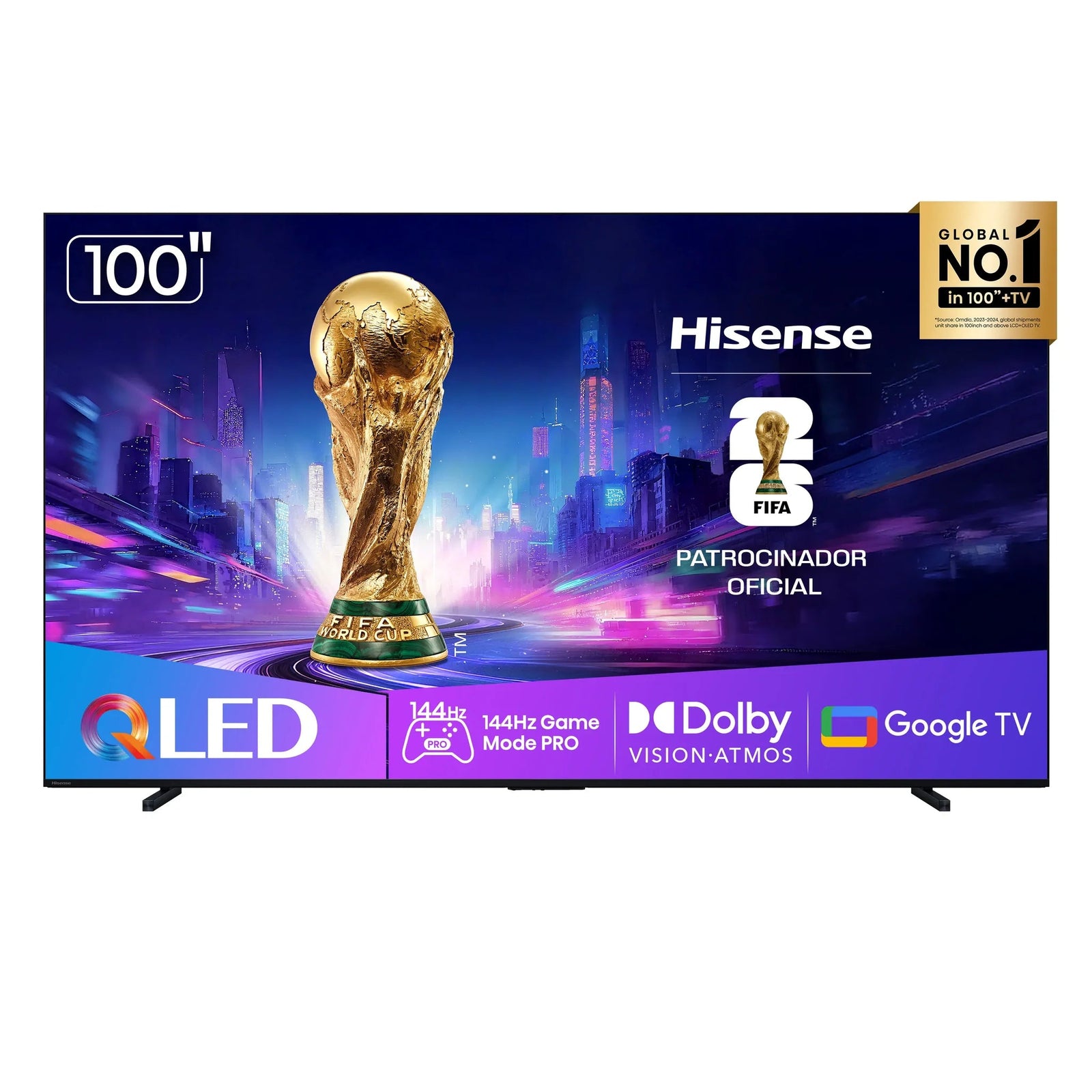 Televisor Hisense 100 pulgadas, Google TV, 4K, Smart TV Panamá. HI SENSE
