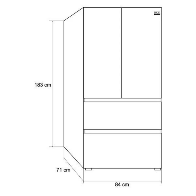 Refrigeradora French Door de 4 Puertas Inverter | Control Digital | Enfriamiento Multizona | Espejo Negro | 17.8p3 DRIJA