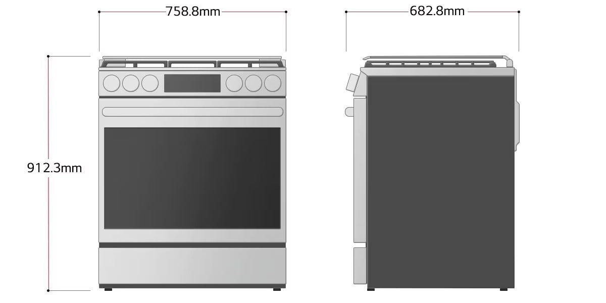 Estufa LG Gran Capacidad 5.8 pies cúbicos | Acero Inoxidable | con Easy Clean™ y Triple Flama UltraHeat™ LG