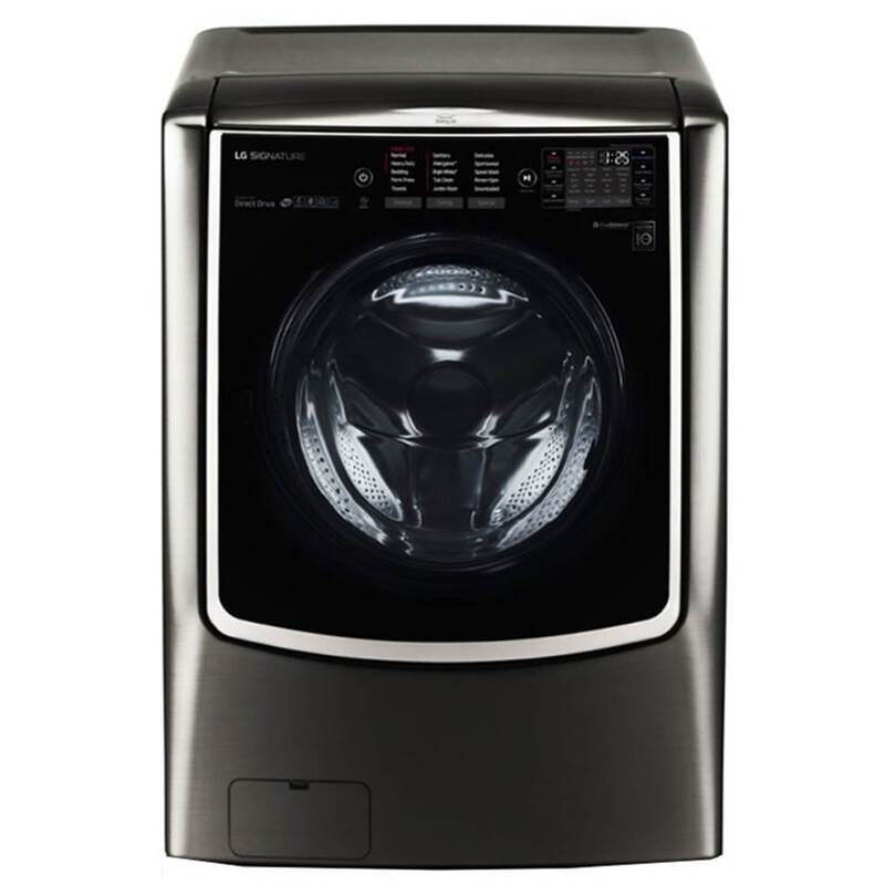 Lavadora digital de carga frontal 5.8 ft3 LG Signature inverter color acero negro LG