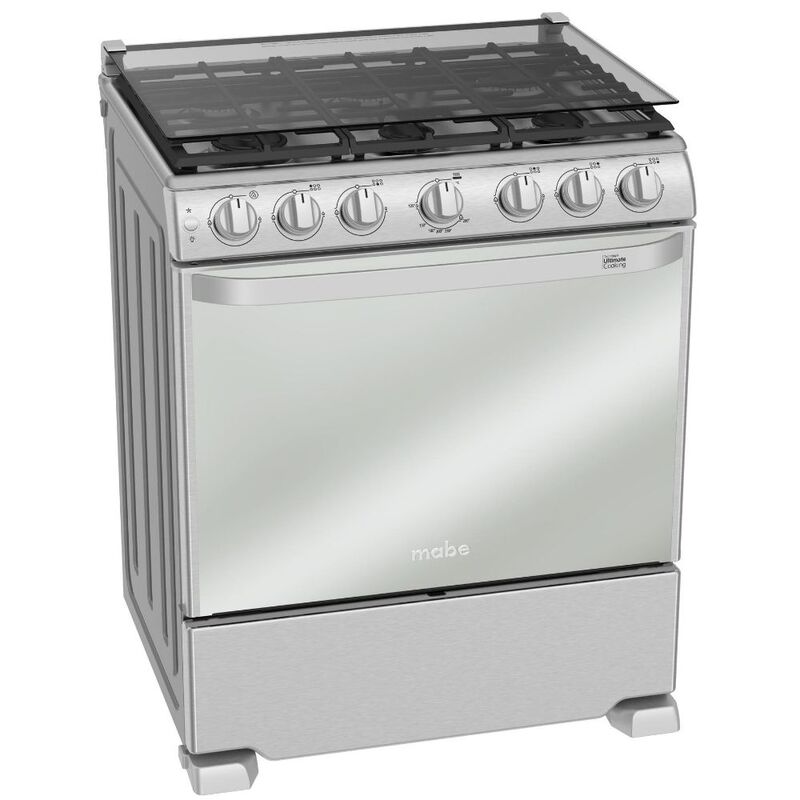 Estufa a gas 30" 6 quemadores encendido electrónico cubierta inox MABE