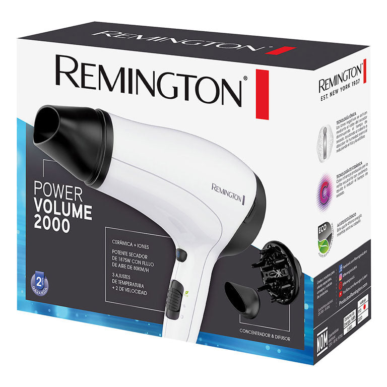 Secadora de cabello REMINGTON power volumen 2000 REMINGTON